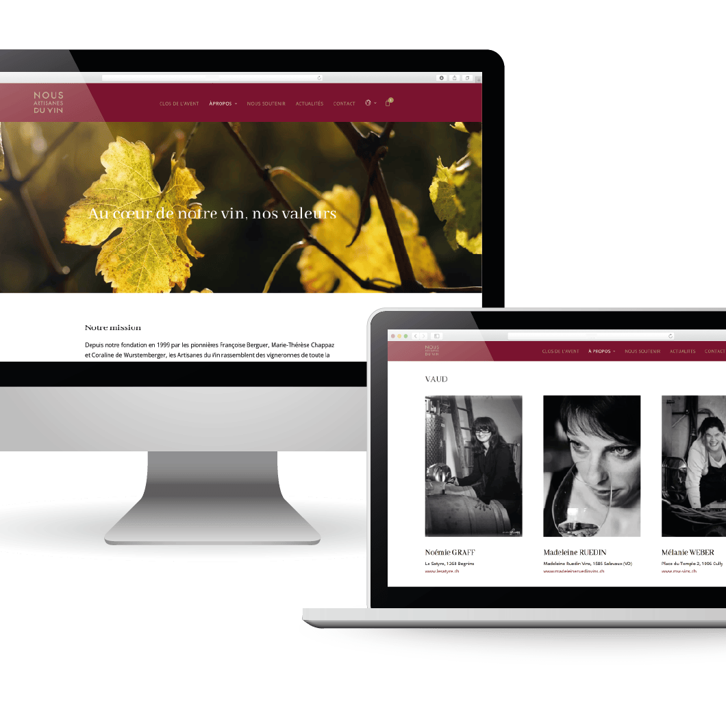 Nous Artisanes du Vin site web - portfolio website - Schwarz&Co