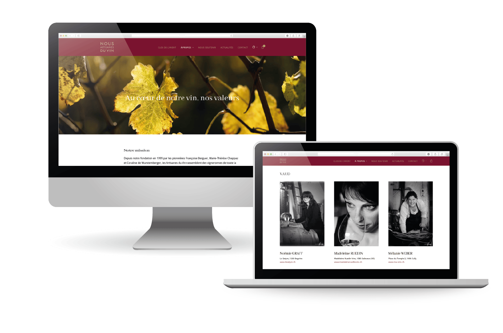 Nous Artisanes du Vin site web - portfolio website - Schwarz&Co