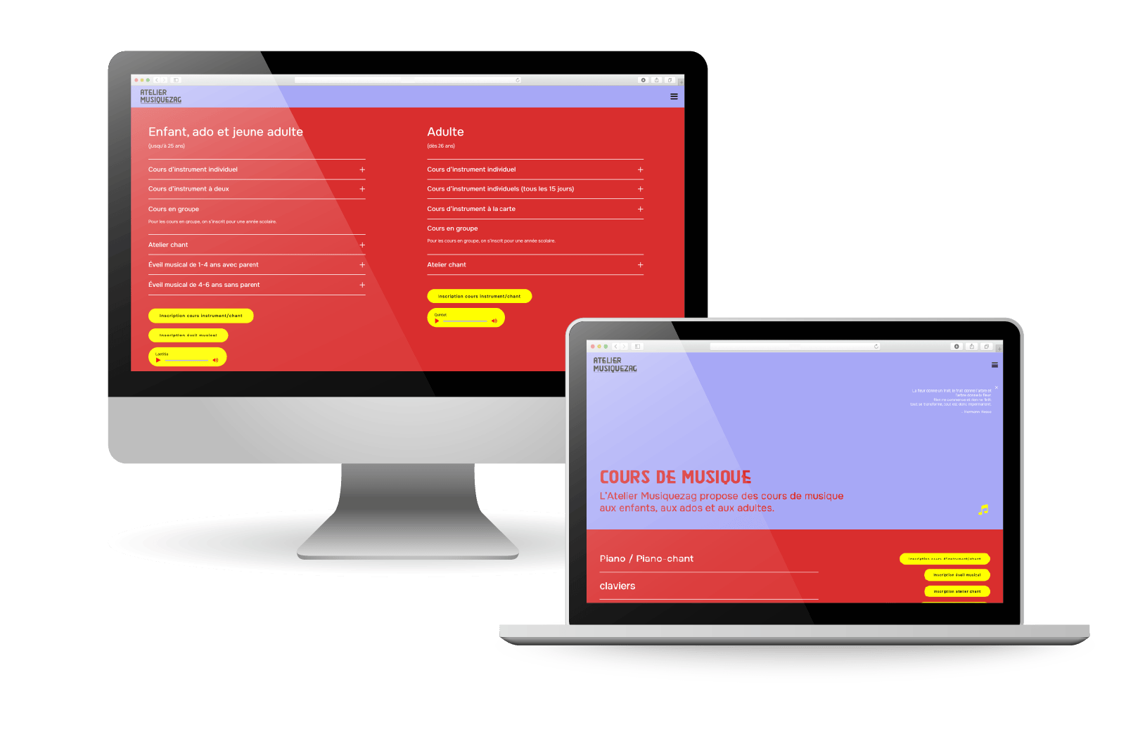 Atelier Musiquezag - Site web - portfolio website - Schwarz&Co
