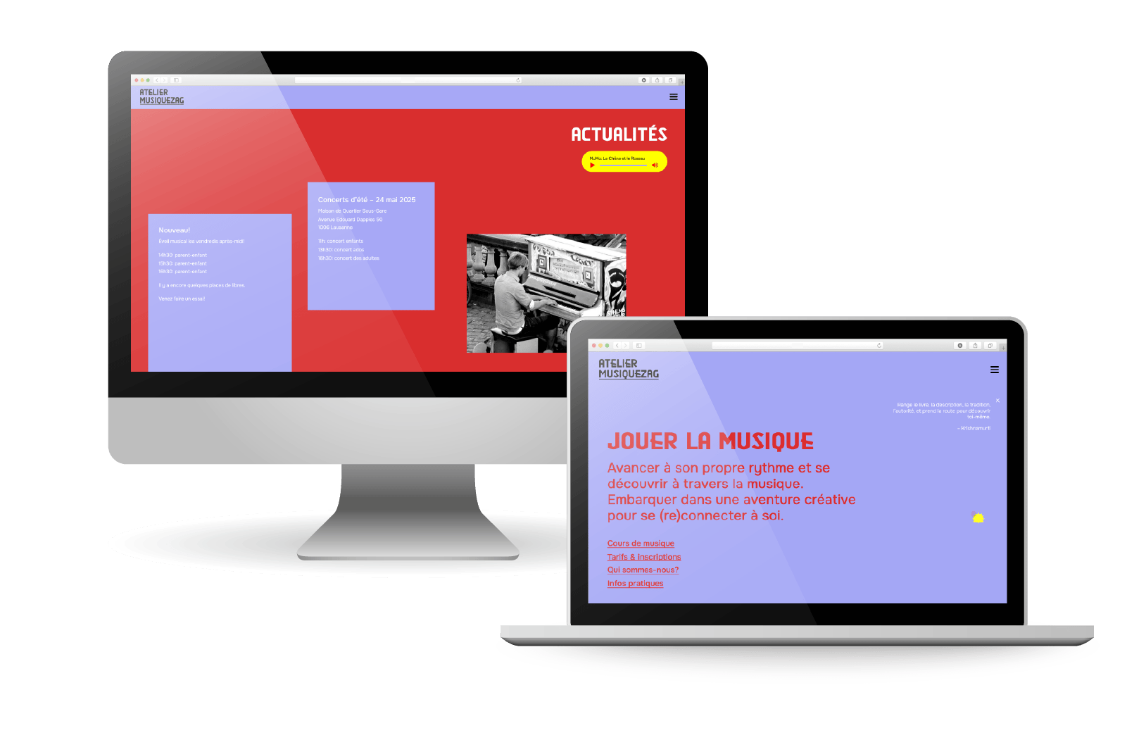 Atelier Musiquezag - Site web - portfolio website - Schwarz&Co